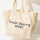 FRASIER STERLING SPORT STRIPED TOTE BAG - RAINBOW/CREAM - Brand New