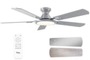 TCL 52" LOW PROFILE CEILING FAN WITH LIGHT & REMOTE - SILVER - Scratch & Dent
