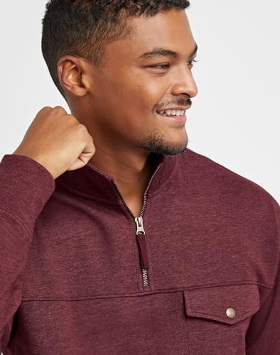 Hanes Men's Originals French Terry Hoodie, Quarter Zip Pullover 4F35 BLACK L - Brand New