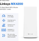 Linksys MX4200 Mesh WiFi Router AX4200 WiFi 6 Router Velop Mesh Router - White Like New