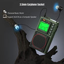 RADDY RF75A PORTABLE SHORTWAVE RADIO WIRE ANTENNA - RECHARGEABLE, ARMY GREEN - Like New