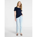 TIME AND TRU WOMEN'S COTTON CREWNECK TEE SHORT SLEEVES - SIZE: S - DARK NAVY - Like New