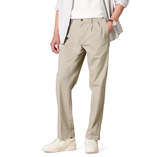AMAZON ESSENTIALS MEN'S CLASSIC-FIT WRINKLE-RESISTANT PLEATED CHINO Pant - Brand New