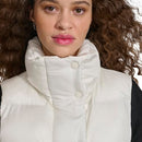CHAMPION WOMEN'S SATIN QUILTED PUFFER VEST WOMEN M MARSHMALLOW - Like New
