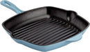 Country Living Enameled Cast Iron Square Griddle Grill Pan Ridges 11" - Blue - Like New