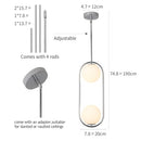 SeeU Chrome Pendant Lighting Fixture Globe Glass Lampshade 2-Lights - Brand New