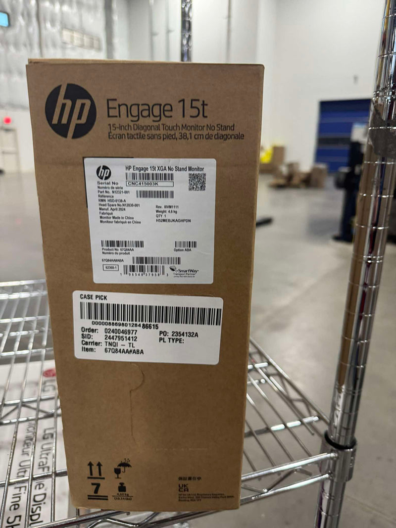 HP ENGAGE XGA RPOS 15" (1024X768) 5MS DP IPS TOUCHSCREEN MONITOR - BLACK - Brand New