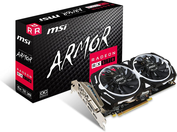 MSI Gaming Radeon RX 570 Graphics Card Radeon RX 570 ARMOR 4G OC Like New