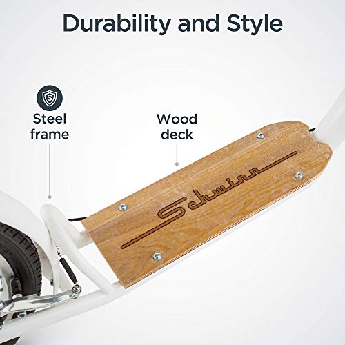 Schwinn Shuffle Kick Scooter Big 26" Air Fill 20" Beach Cruiser - White - Like New