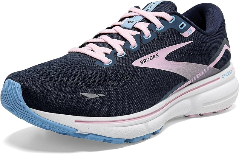 Brooks Women's Ghost 15 Neutral Running Shoe Peacoat/Pink/Open Air Size 10.5 - Like New