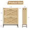 Narrow Shoe Organizer Cabinet with 2 Flip Drawers for Entryway Natural Rattan - Like New