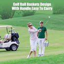 10L0L Metal Golf Ball Bucket with Handle Holds 50 Balls-Black - Brand New