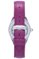 EMPRESS MAGNOLIA AUTOMATIC MOP SKELETON DIAL LEATHER-BAND WATCH - PURPLE - Like New
