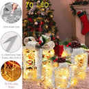 LAMGOA Christmas Lighted Present Boxes Decorations Plug-In Warm White 70 LED - Like New