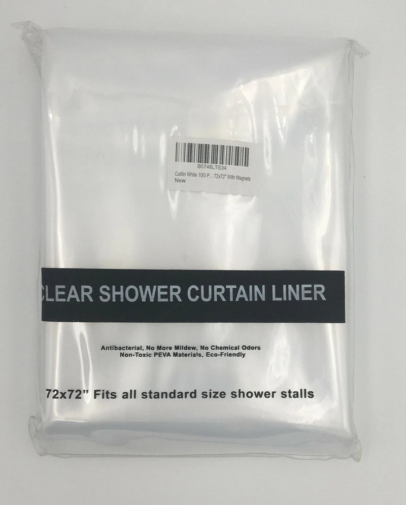 CAITLIN CLEAR SHOWER CURTAIN LINER, NON-TOXIC PEVA, 72X72 - Like New