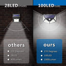 QUNLER OUTDOOR SOLAR LIGHTS 3 MODES WIRELESS IP65 WATERPROOF 2 PACKS - BLACK - Like New