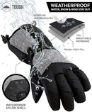 TOUGH OUTDOORS SKI & SNOW GLOVES - SIZE: MEN S - BLACK GRAY - Like New