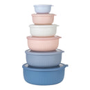 COOK WITH COLOR Prep Bowls with Lids- Wide and Deep Nesting Bowl Set - Blue/Pink - Like New
