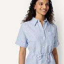 Amazon Essentials Womens Oversized Fit Linen Blend Wide Sleeve Shirt M - Brand New