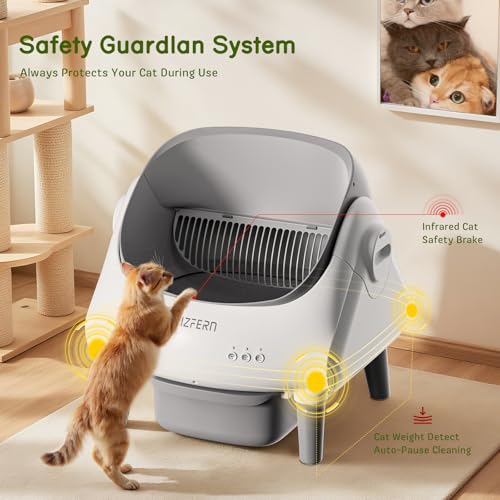 YIZFERN SELF CLEANING LITTER BOX FOR MULTIPLE CATS AUTOMATIC CAT LITTER BOX - Like New