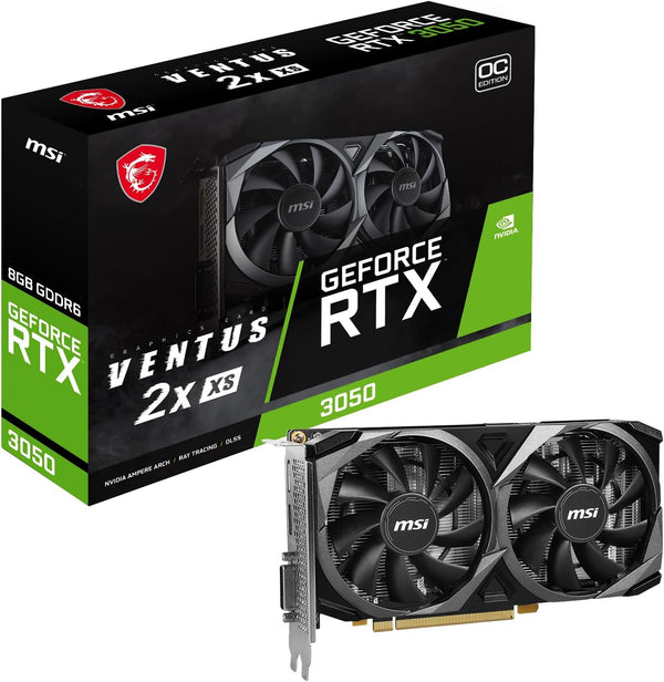 MSI GeForce RTX 3050 8GB GDRR6 Graphics Card, RTX 3050 Ventus 2X XS 8G OC -Black Like New