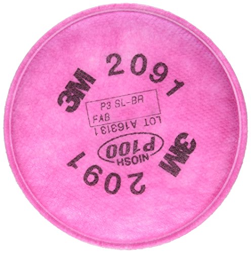3M PARTICULATE FILTERS P100 2091/07000 , 2 COUNT - PINK - Brand New