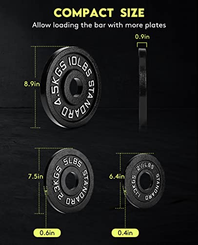 ABOVEGENIUS CAST IRON 2-INCH OLYMPIC WEIGHT PLATES, 35LBS, AG-OPS35 - BLACK - Like New