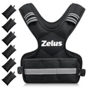 ZELUS WEIGHTED VEST MEN/WOMEN 11-20LB VEST 6 IRONSAND WEIGHTS - BLACK - Like New