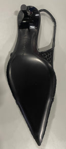 VICTORIA BECKHAM,LEATHER-TRIMMED MESH SLINGBACK PUMPS SIZE: WOMEN 9 - BLACK - Like New