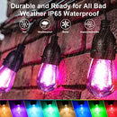 GUYULUX 96FT MULTI COLOR OUTDOOR STRING LIGHTS MUSIC SYNC - MULTI - Like New