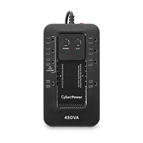 CYBERPOWER EC450G ECOLOGIC BATTERY BACKUP 450VA/260W 8 OUTLETS - BLACK - Like New