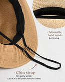FURTALK Womens Mens Wide Brim Straw Panama Hat Fedora Summer Beach Sun Hats - Brand New