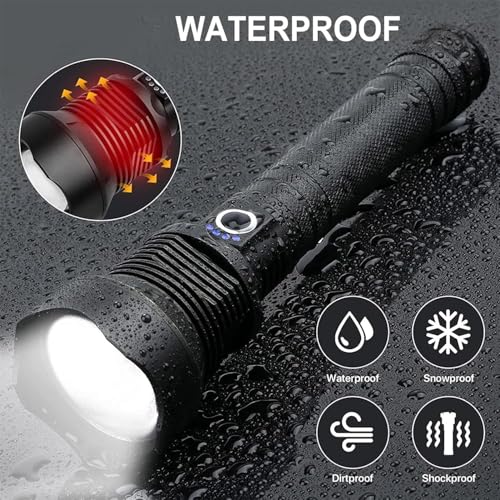 OMALIGHT Rechargeable LED Tactical Flashlight with Zoomable, 10 Modes - Black - Like New