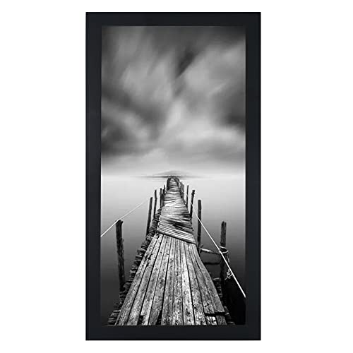 BOJIN 8X16 PICTURE FRAMES BLACK SOLID WOOD WITHOUT MAT PHOTO FRAME -BLACK - Brand New