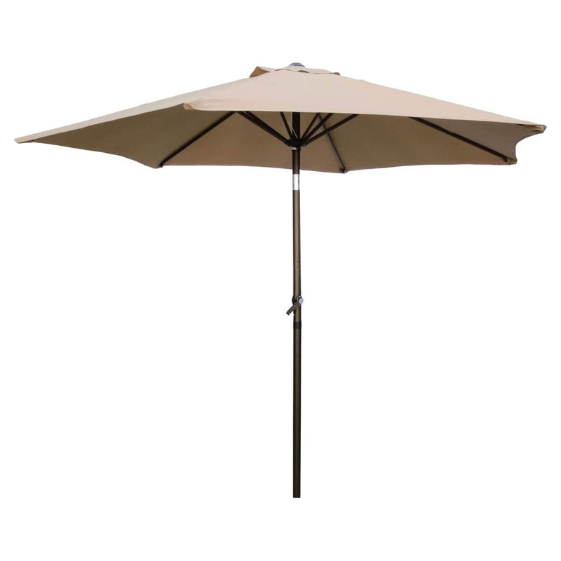 INTERNATIONAL CARAVAN ST. KITTS 8-FOOT CRANK-AND-TILT PATIO UMBRELLA - BEIGE - Like New