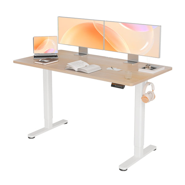 YDN ELECTRIC STANDING DESK 55X24 INCH DESK ADJUSTABLE - NATURAL - Like New