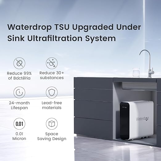 Waterdrop TSU 0.01μm Ultra-Filtration Under Sink Water Filter 3-Stage - White - Like New