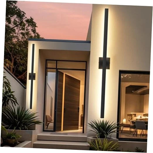 GENERIC 2-PACK LED OUTDOOR WALL SCONCES - BLACK - Like New