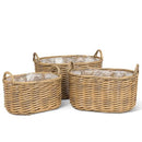 Abbott Collection Large Oval Woven Baskets/Planters with Handles - Brand New