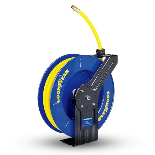 GOODYEAR AIR HOSE REEL RETRACTABLE 1/2" X 65' SBR RUBBER HOSE - Scratch & Dent