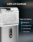 TOTNZ NUGGET ICE MAKER COUNTERTOP CHEWABLE PELLET ICE MACHINE SLIM36T - SILVER - Like New