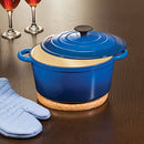Home Marketplace 2-Piece Enamel Cast Iron Dutch Oven, Blue, 4 Quart - Brand New