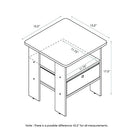 Furinno Andrey Set of 2 End Side Table Night Stand Bedside Table - Espresso - Like New
