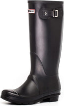 DRIPDROP WOMEN'S TALL RAIN BOOTS WELLINGTON BOOTS  - SIZE: WOMEN 7.5 - BLACK - Like New