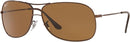 Ray-Ban Metal Aviator Sunglasses FRAME RB3267 - Polished Brown LENSES Brown - Like New