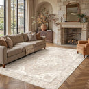 PURE COZY PURECOZY BEIGE 8X10 AREA RUG WASHABLE VINTAGE MEDALLION - BEIGE - Like New