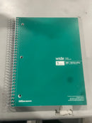 OFFICE DEPOT WIREBOUND NOTEBOOK 8" X 10-1/2", 5 SUBJECTS 180 SHEETS - GREEN - Brand New