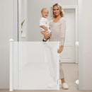 BTXON RETRACTABLE BABY & PET GATE - 55" AUTO LOCK MESH GATES - WHITE - Brand New