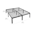 AMAZON BASICS STURDY HEAVY-DUTY NON-SLIP PLATFORM BED FRAME 18 INCH KING - BLACK - Like New