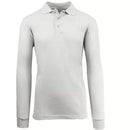 JUMP START MEN'S MODERN FIT LONG SLEEVE POLO SHIRT - SIZE: MEN 2XL - WHITE - Brand New